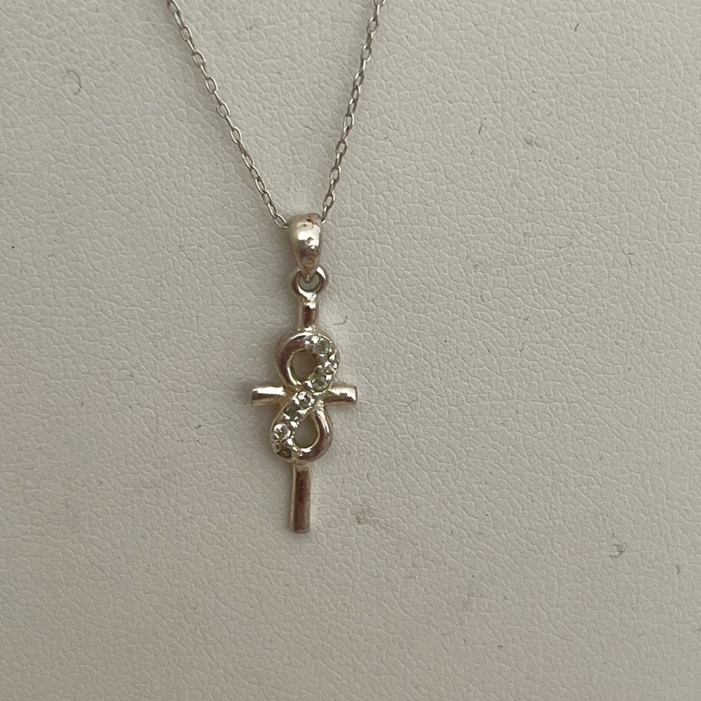 Elegant Silver Infinity Cross Necklace